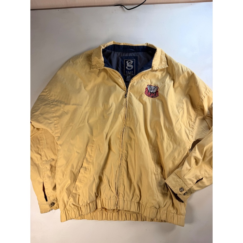 Y2K Windbreaker Men XL Yellow Alabama Bama Logo Vintage
